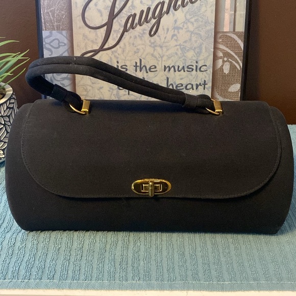 Garay Vintage Barrel Purse Handbags 1950’s Black Twist Lock - Picture 1 of 11